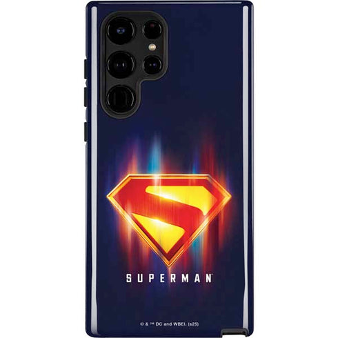 Superman 2025 Energy Shield Neon Emblem Galaxy S25 Ultra Impact Case